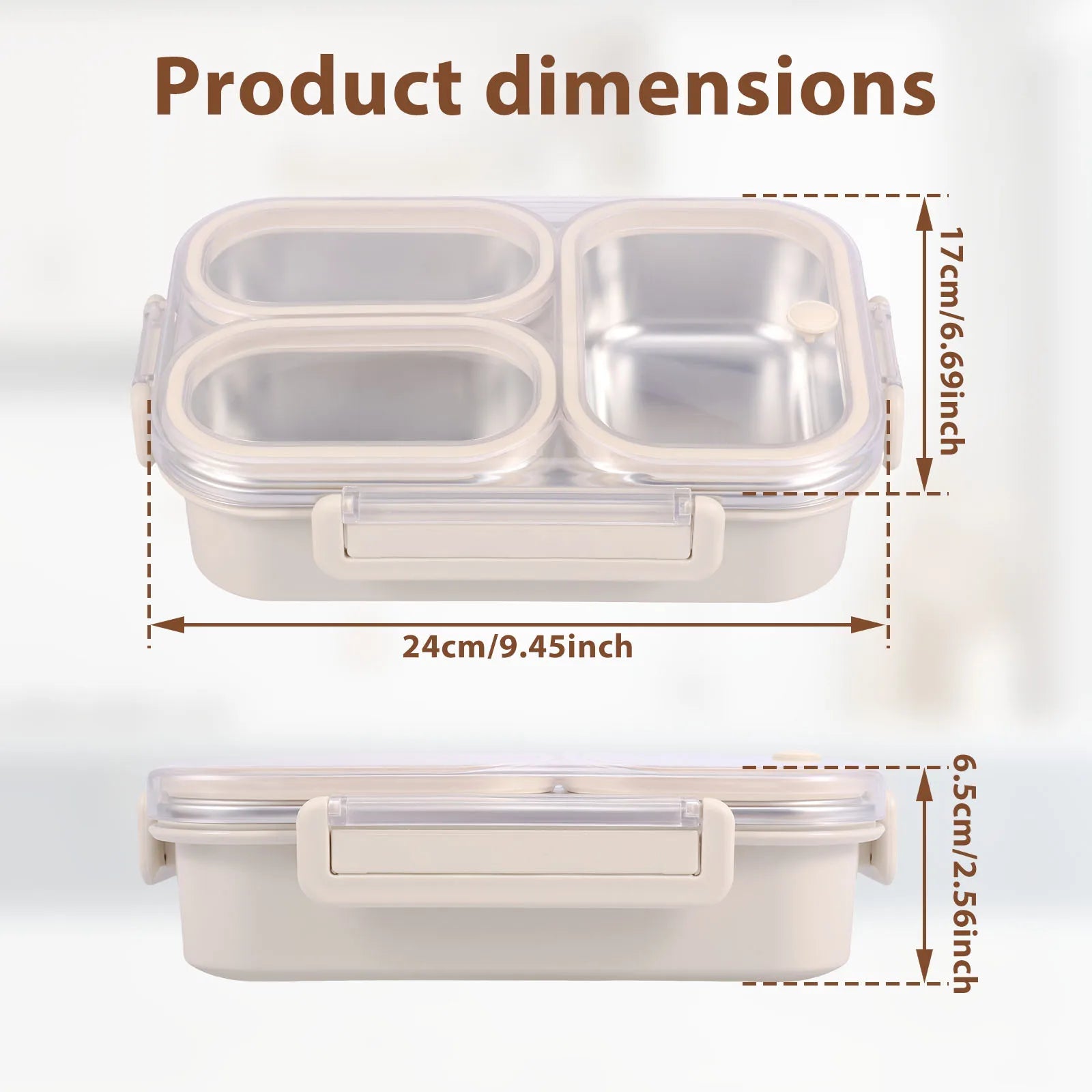 Bento Lunch Box Metal Food Box Kid Student High Capacity Microwae Food Storage Containers Portable Leakproof Office School Camp