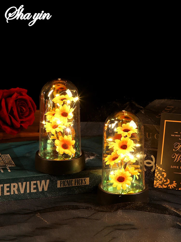 Graduation season gift small sunflower plastic set Mother's Day send wife send mother Valentine's Day eternal flower gift Birthd