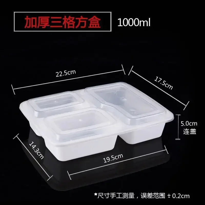 Plastic Reusable Bento Box Meal Storage Food Prep Lunch Box 1/2/3 Compartment Reusable Microwavable Containers Home Lunchbox