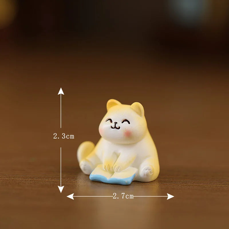 Daily Life Of Cat Statue Figurine Animal Model Cute Cat Small Sofa Furniture Decor for Room Birthday Toy for Kid Home Decoration