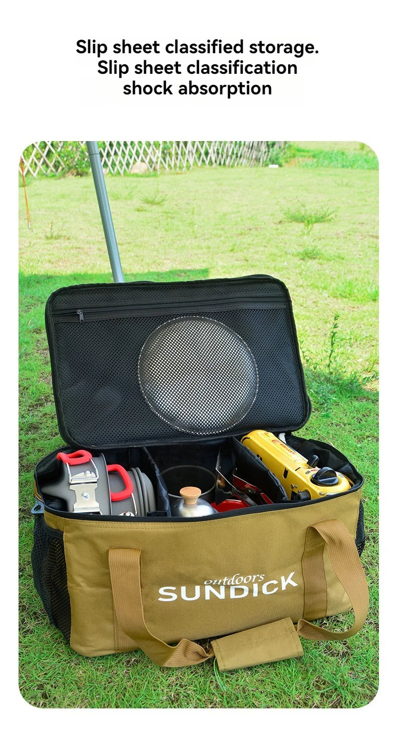 Outdoor cooking set - set of pots and gas tanks - shock-proof picnic bag - storage bag for camping utensils - ice bag - large ca