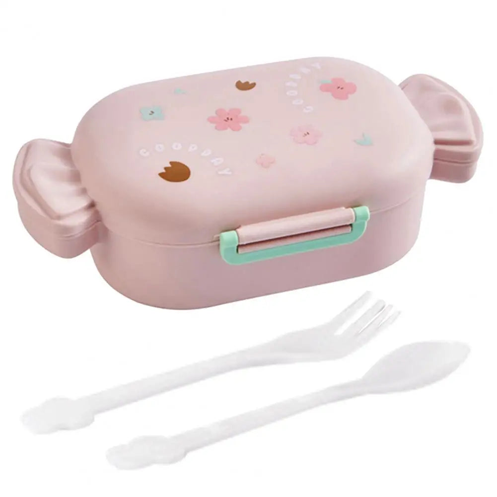 Cartoon Bento Box for Kids School Food Storage Container Microwavable Portable Picnic Basket Round Lunchbox with Handle