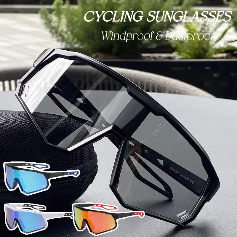 New Sports Cycling Sunglasses Large Frame Fishing Driving Outdoor Goggles Anti-Ultraviolet Windproof Durable Eyewear
