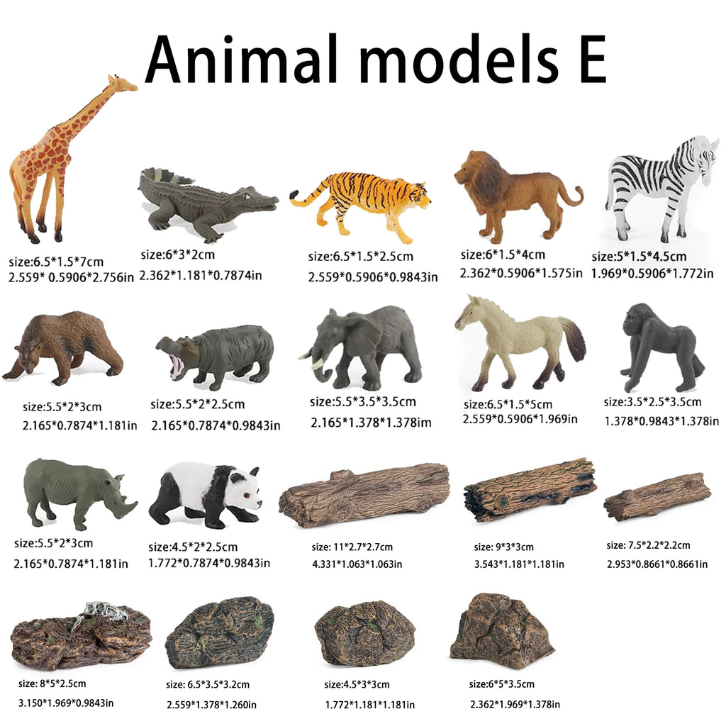 Simulated Animal Models, Children'S Toys, Wild Tigers, Lions, Elephants, Giraffes, Hippopotamuses, Solid Simulation Of Animal Li