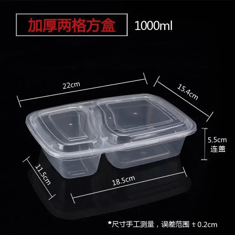 Plastic Reusable Bento Box Meal Storage Food Prep Lunch Box 1/2/3 Compartment Reusable Microwavable Containers Home Lunchbox