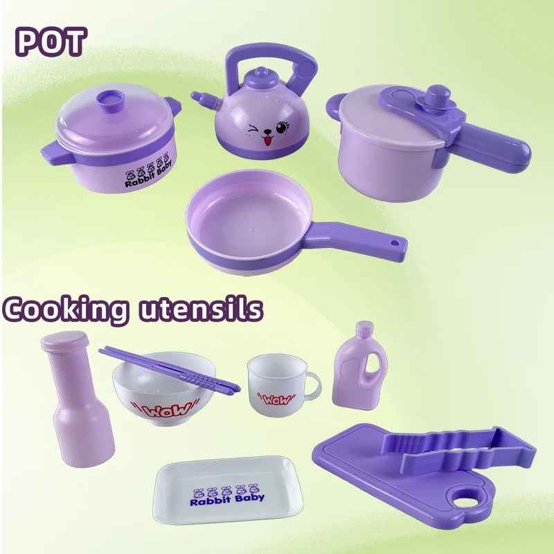 Kids Kitchen Play Set for 3+ – Includes Pots, Pans, Kettle, Utensils, Spice Jars, Dishes & More – Fun Cooking Toy for Imaginativ