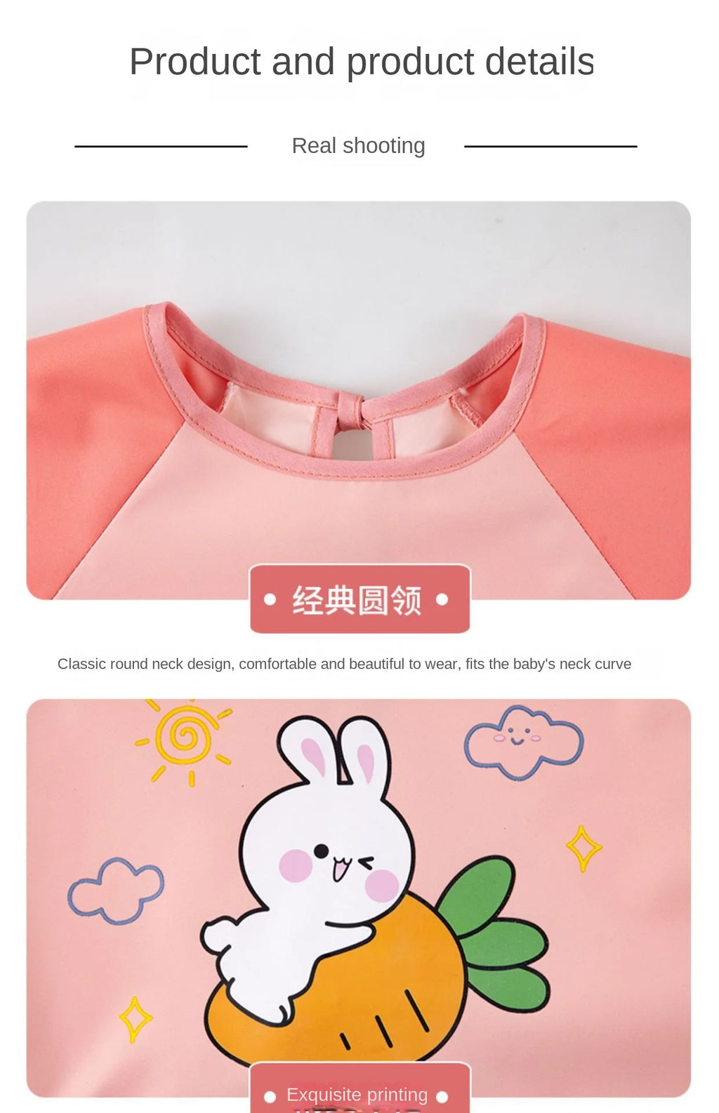 Baby Bib Painting Bib Waterproof Girl Painting Protective Clothing Boy Kitchen Kindergarten Eating Baby Gown