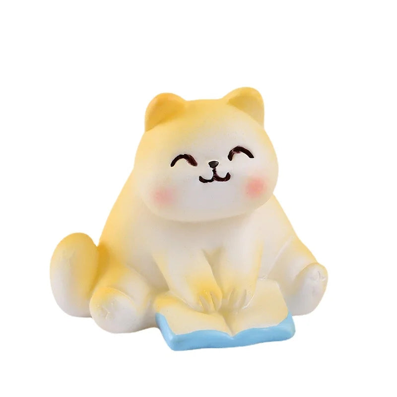 Daily Life Of Cat Statue Figurine Animal Model Cute Cat Small Sofa Furniture Decor for Room Birthday Toy for Kid Home Decoration