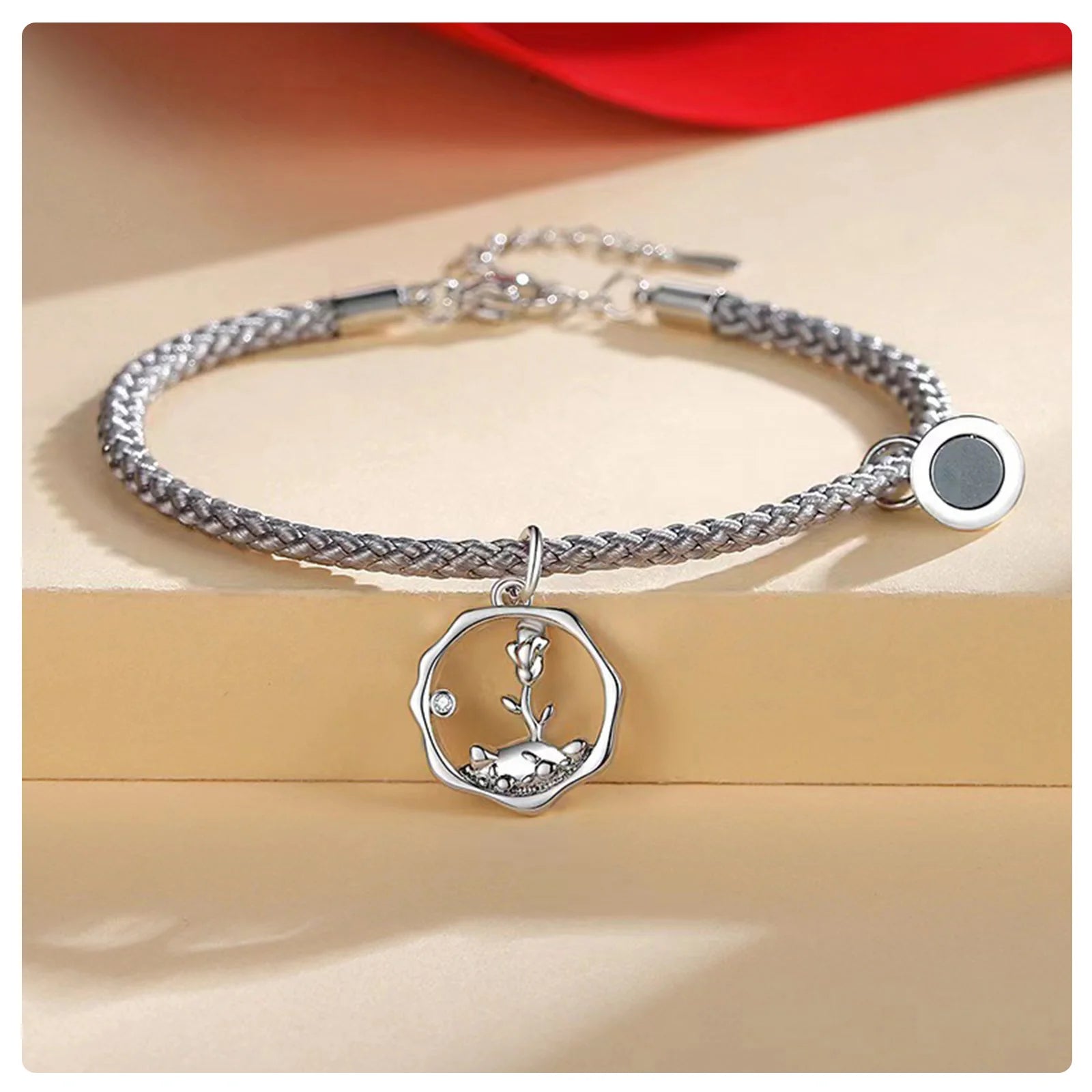 Christmas gifts couple bracelets matching for a man and a woman as a commemorative gift Prince and rose Love story design