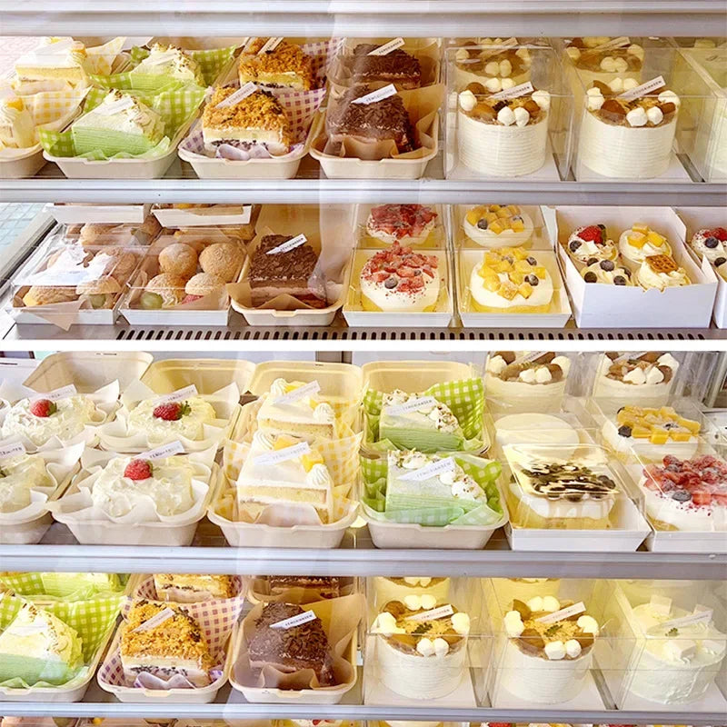 10/20pcs Disposable Bento Food Containers Biodegradable Baking Dessert Cake Bowl Burger Snack Boxes Microwavable Office Lunchbox