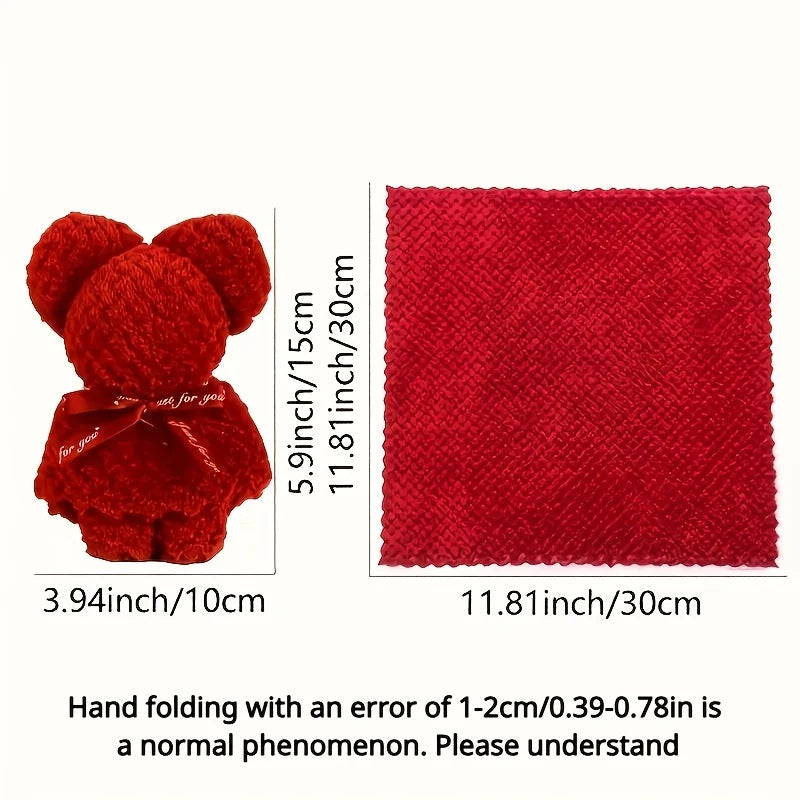 20pcs/10SET Teddy Bear Towel Gift Set, Wedding Companion Gift, Comes with Transparent Bag  Suitable for Christmas, Birthday