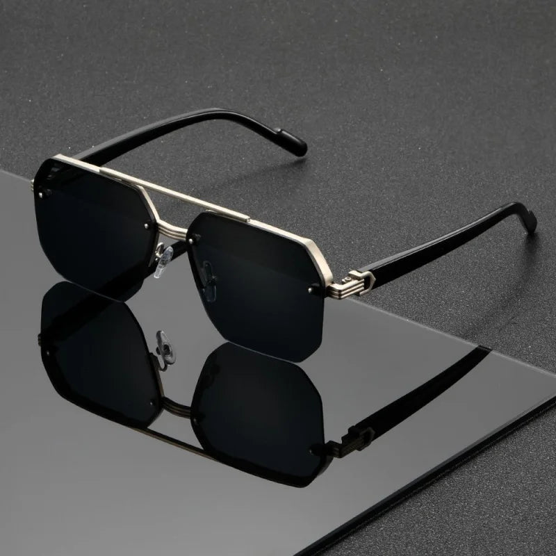 1 piece, stylish and retro, double-bridge frame sunglasses, unisex, suitable for gifting to relatives and friends, gatherings,