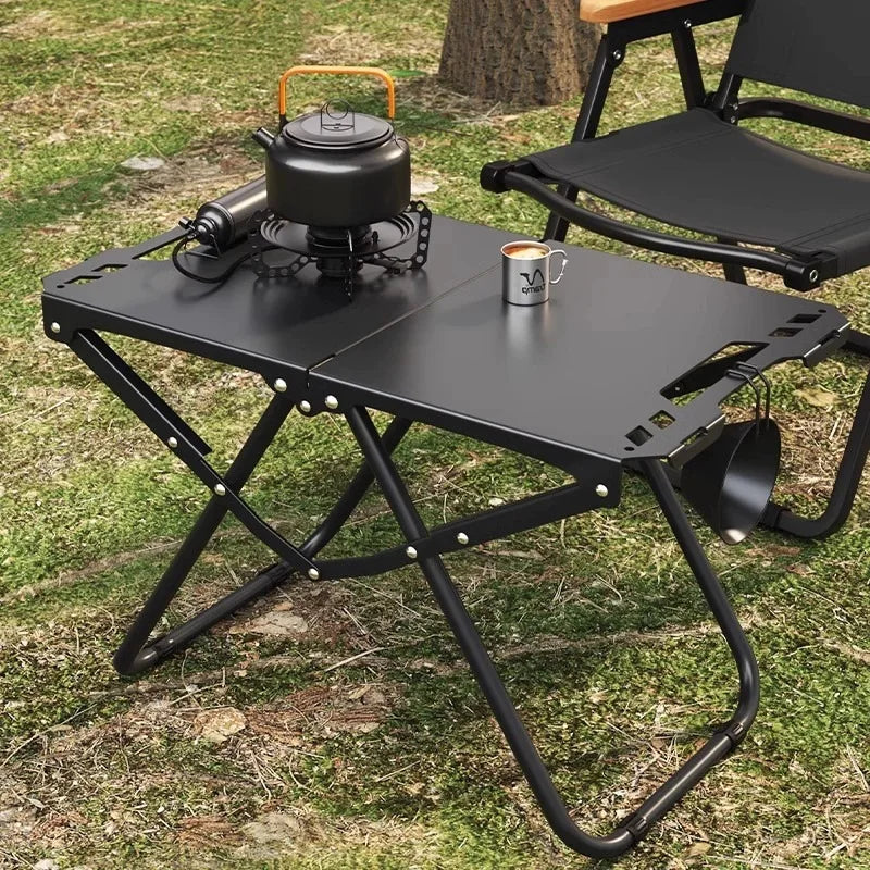 Outdoor folding table, easy to install, camping table, aluminum alloy, lightweight picnic table, portable storage,multi-function