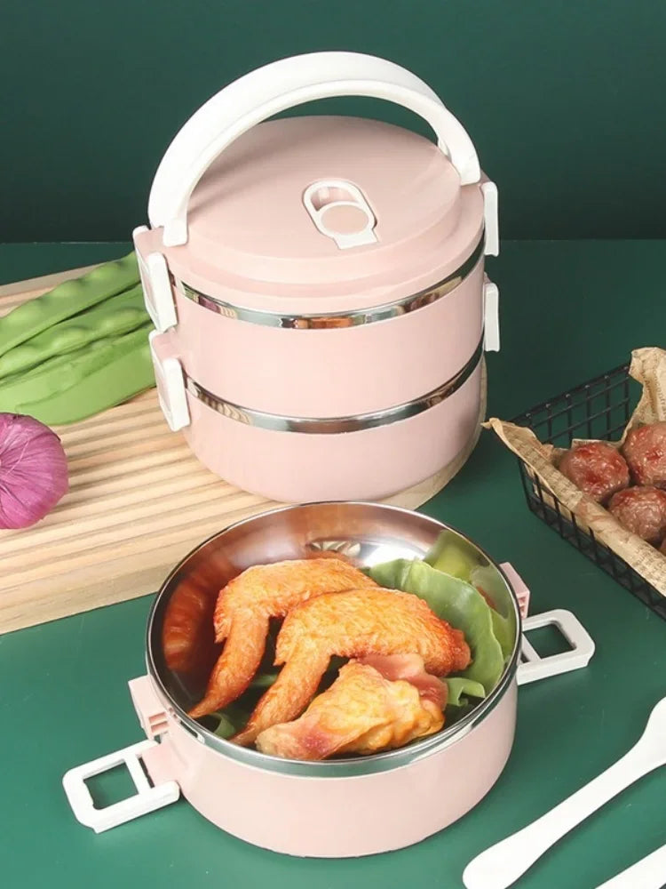 3 Layer Bento Box Stainless Stee Large Capacity Thermal Insulation Lunch Box Portable Students Office Workers Food Containers