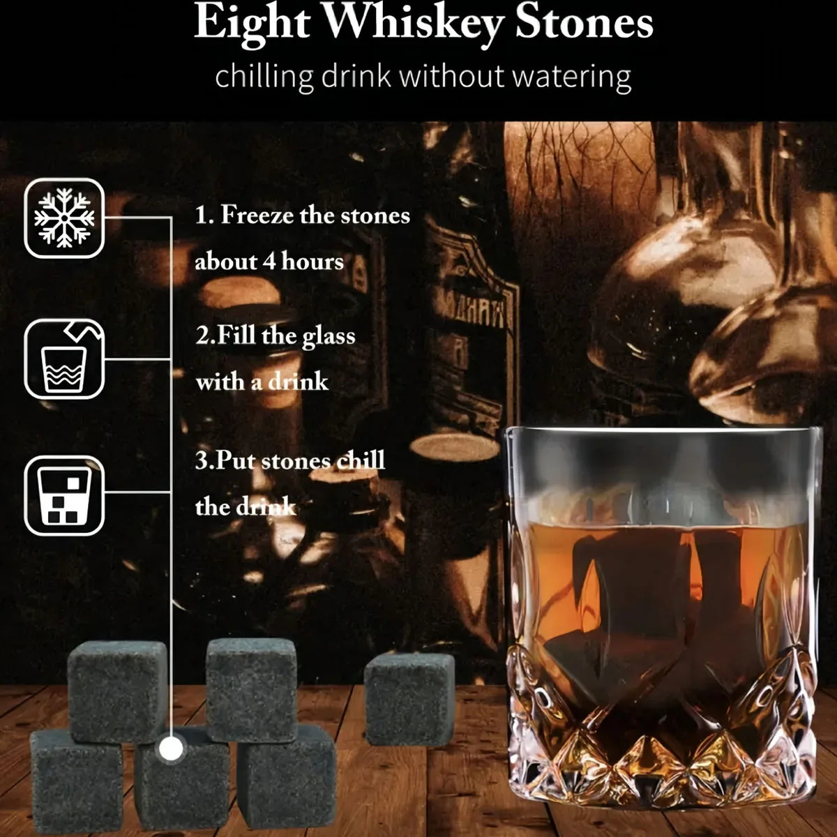 Fathers Day Gifts for Dad,Whiskey Ice Stone Box Present for Dad Papa Grandpa Step Dad Husband,Dad Gifts for Birthday Anniversary