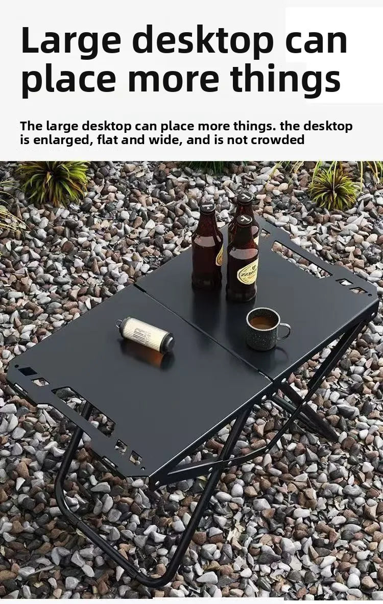 Outdoor folding table, easy to install, camping table, aluminum alloy, lightweight picnic table, portable storage,multi-function