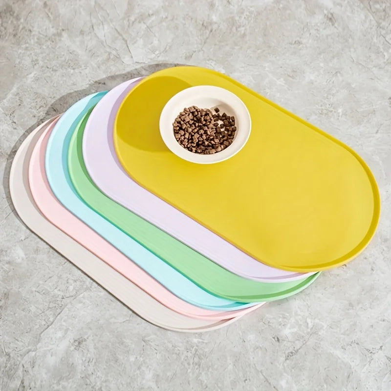 Cat Feeding Mat with Non-Slip Waterproof Design, Pet Food Mat, Compatible with Cat/Dog Bowls, Multipet Households, Dog Owners