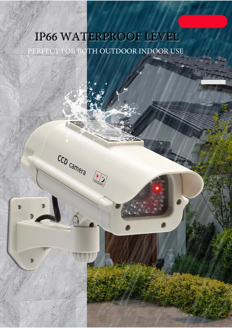 Dummy CCD Simulation Solar Powered Waterproof Camera Red Flashing Security Camera Home Office Surveillance System Scare Theft