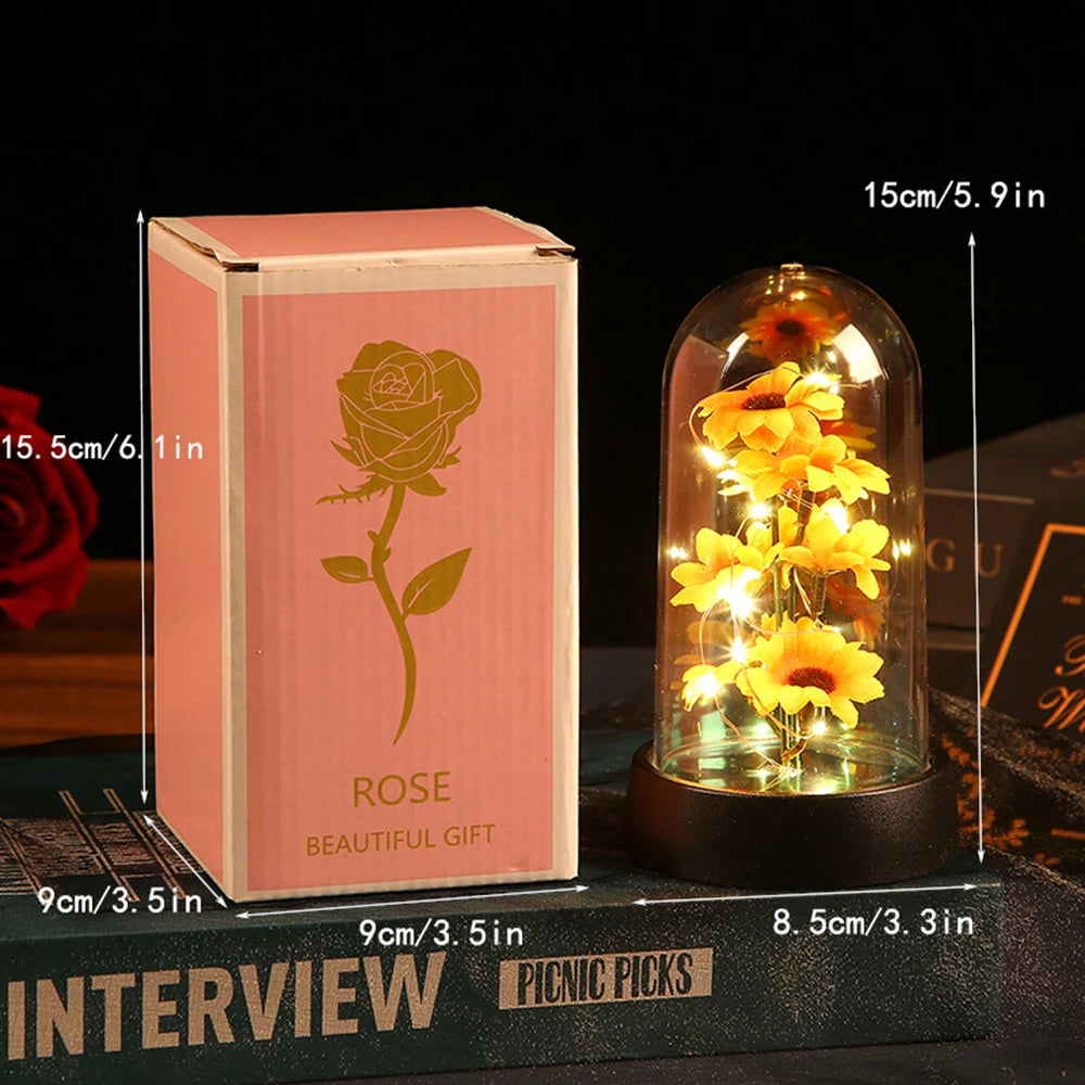 Graduation season gift small sunflower plastic set Mother's Day send wife send mother Valentine's Day eternal flower gift Birthd