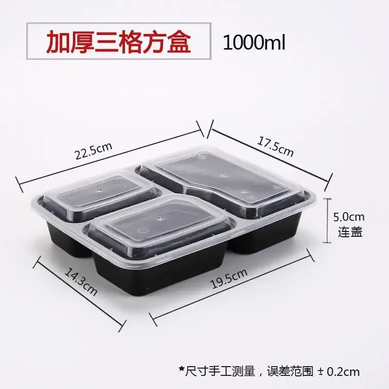 Plastic Reusable Bento Box Meal Storage Food Prep Lunch Box 1/2/3 Compartment Reusable Microwavable Containers Home Lunchbox