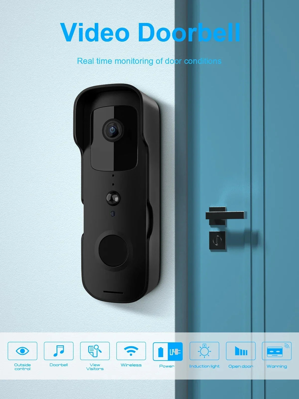2026 Smart Video Doorbell Waterproof Night Vision Door Viewer 1080P FHD Camera Digital Visual Intercom WIFI 2.4G Tuya Door Bell