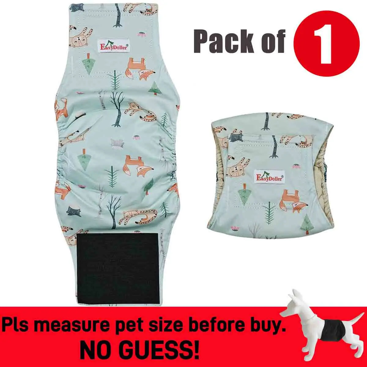 Cute Animal Print Pattern Pet Male Dog Diaper Washable Reusable Nappy Belly Bands Wrap Leak Proof Sanitary Pants Puppy Diapers