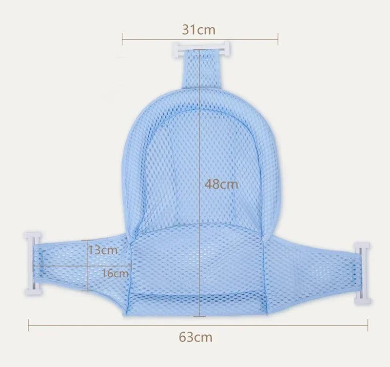 Baby Bath Net Mat Children  Newborn Adjustable Bathtub Pillow Seat Cushion Cross-shaped Anti-slip Bathtub Shower Cradle Bed Seat