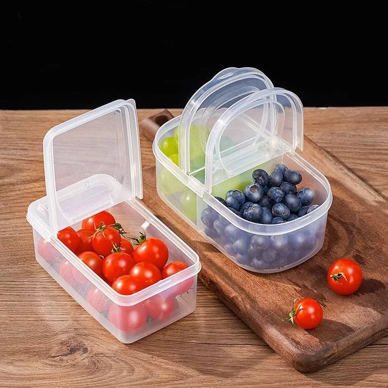 Snack Containers, Divided Bento Snack Box, 2 Compartments Reusable Meal Prep Lunch Fruit Containers Food Storage