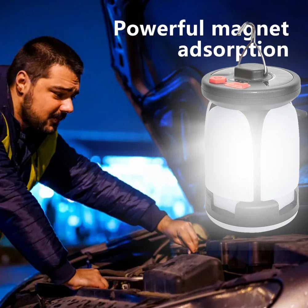 Rechargeable LED Camping Lantern With folding LED floodlight Portable Tent Light With 3 Light Modes For Camping, Hiking, Fishing