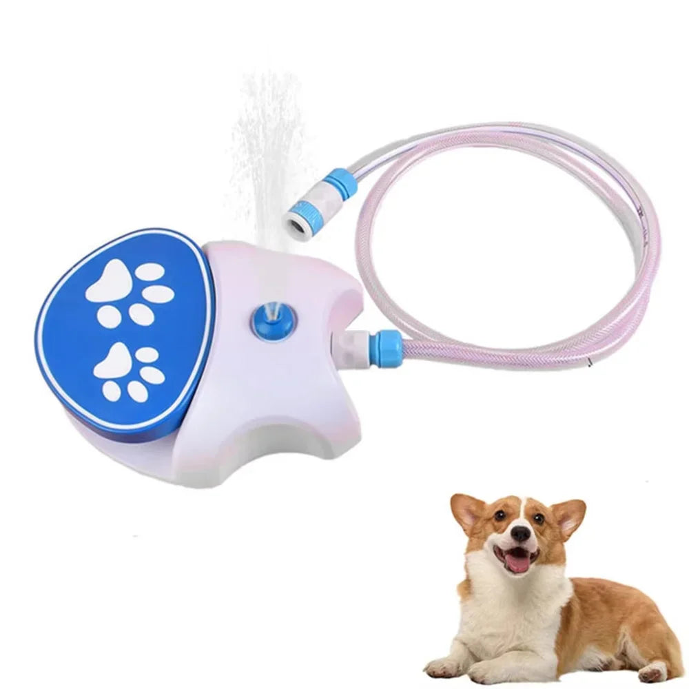 Dog Water Fountain Step Activated Outdoor Sprinkler Activated Water Feeder Large Pets Hydration with Water Hose