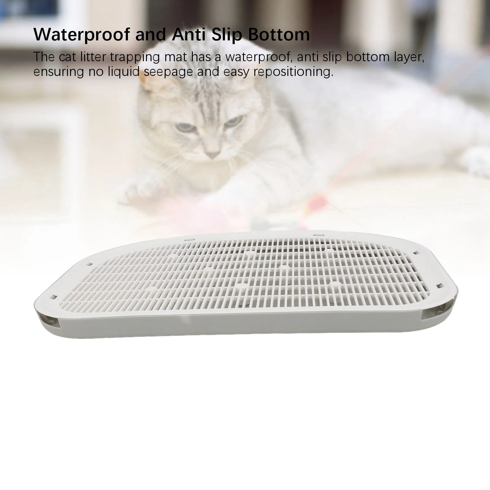 Cat Litter Mat Cat Litter Mat Waterproof Sturdy Anti Slip Leakage Resistant Easy to Clean Cat Litter Trapping Mat for Home
