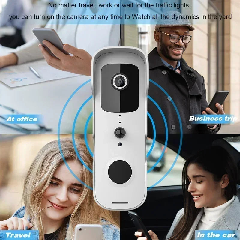 2026 Smart Video Doorbell Waterproof Night Vision Door Viewer 1080P FHD Camera Digital Visual Intercom WIFI 2.4G Tuya Door Bell