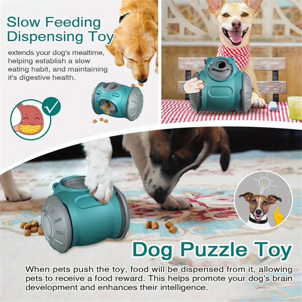 Dog Pet Food Dispenser For Dog Cats Interactive Game IQ Training Feeder Pet Supplies Red-AT64