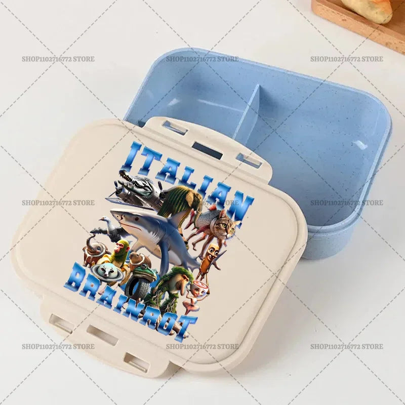 Italian Brainrot Bento Lunch Box Tralalero Tralala Boy Girl Food Storage Containers Kids School Picnic Lunchbox Dinner Case Gift