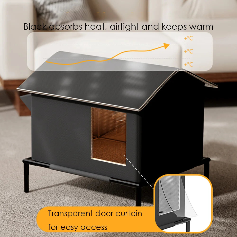 Cat House for Outdoor Puppy Waterproof Fully Insulated Selfwarming Shelter for Stray and Feral Cat Houses Beds for Indoor Cats