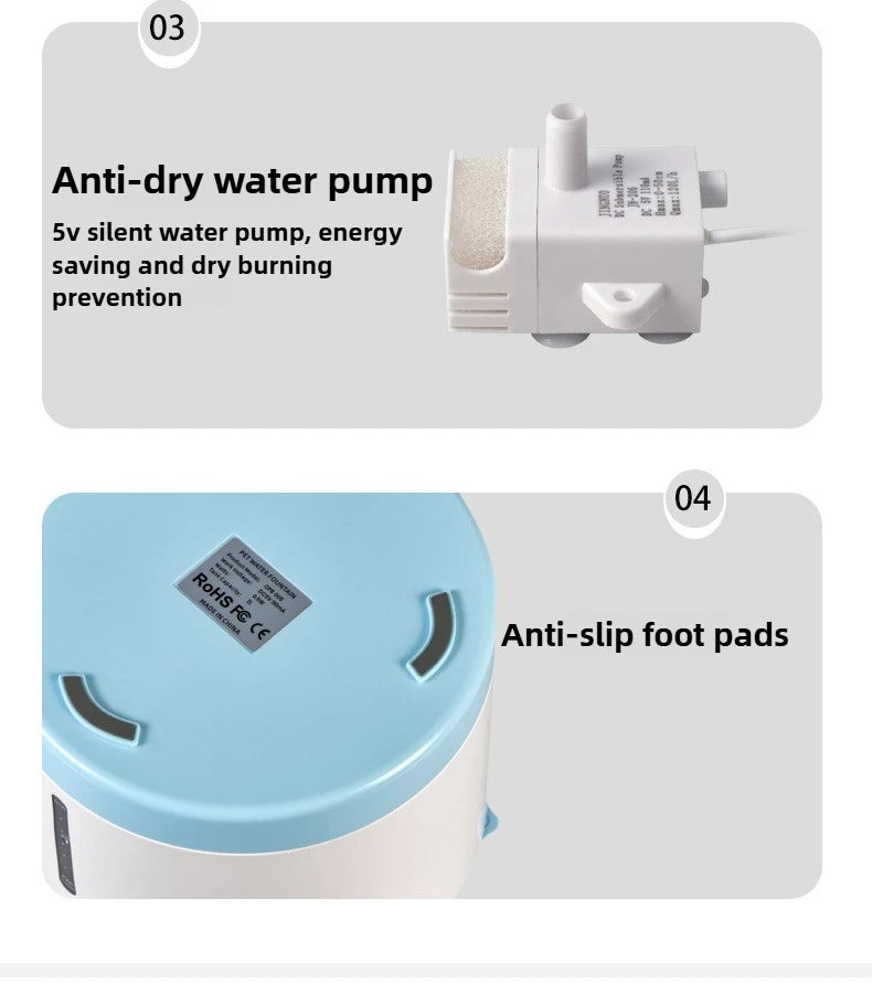 Cat Water Dispenser Automatic Filter Circulation Flowing Water Silent Filter Element Pets Water Fountain Pet Products