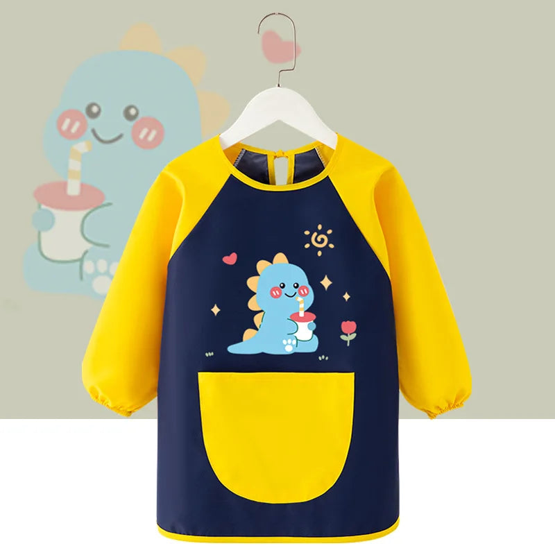 Baby Bib Painting Bib Waterproof Girl Painting Protective Clothing Boy Kitchen Kindergarten Eating Baby Gown