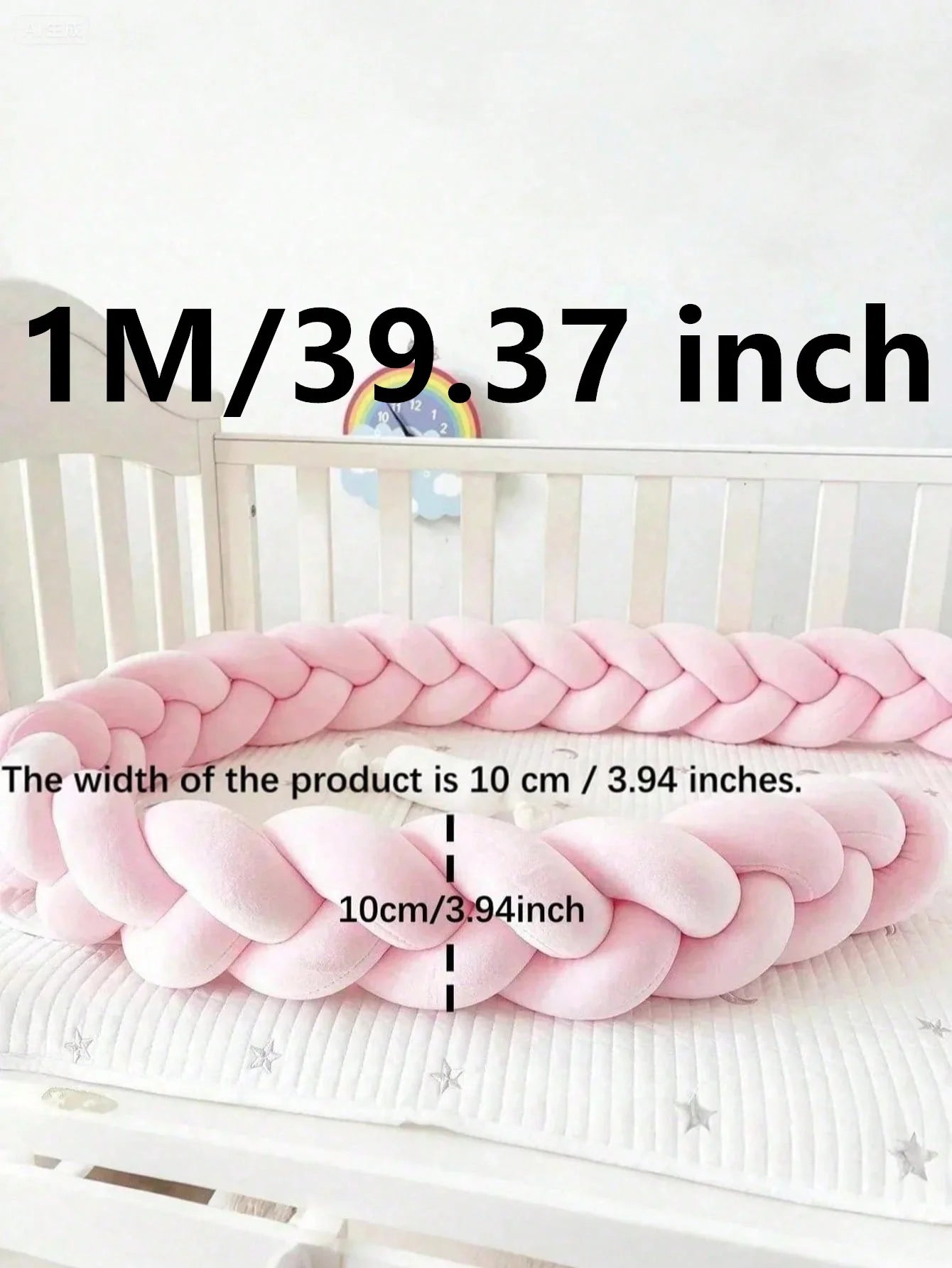 Baby Crib Protector Bed Braid Knot Cushion for Infant Kids 3 Shares Toddler Baby Bed Bumpers In The Crib Newborn 1M/2M/3M/4M