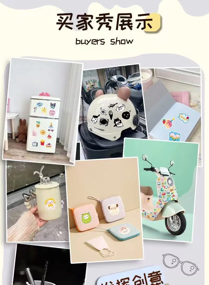 50 cartoon animal stickers, suitable for bedrooms, stationery, scrapbooks, laptops, refrigerators, suitcases, and mobile phones