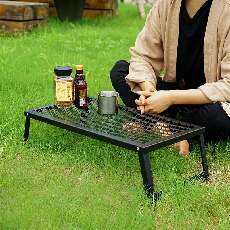Outdoor Folding Mesh Table Multi-Functional Anti-Scald And Waterproof Barbecue Table Camping Self Driving Portable Folding Table