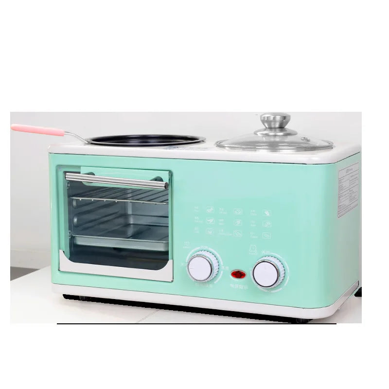 Kitchen 3 In 1 Breakfast Making Machine Drip Coffee Maker Household Bread Pizza Frying Pan Toaster Electric Oven