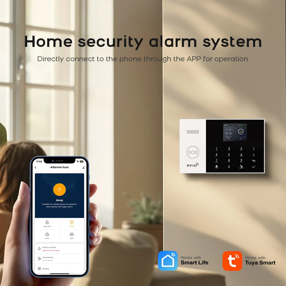 4G Alarm System Security Home WIFI Alarme Residencial Wireless Home Alarm For Tuya Smart Life With Door Sensor Work With Alexa