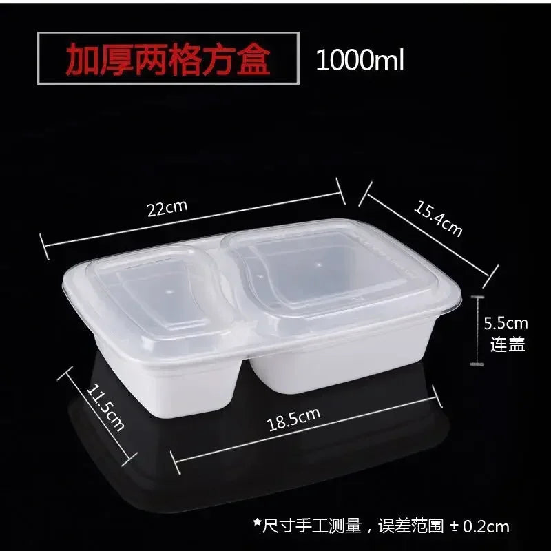 Plastic Reusable Bento Box Meal Storage Food Prep Lunch Box 1/2/3 Compartment Reusable Microwavable Containers Home Lunchbox