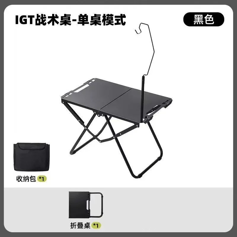 Outdoor folding table, easy to install, camping table, aluminum alloy, lightweight picnic table, portable storage,multi-function
