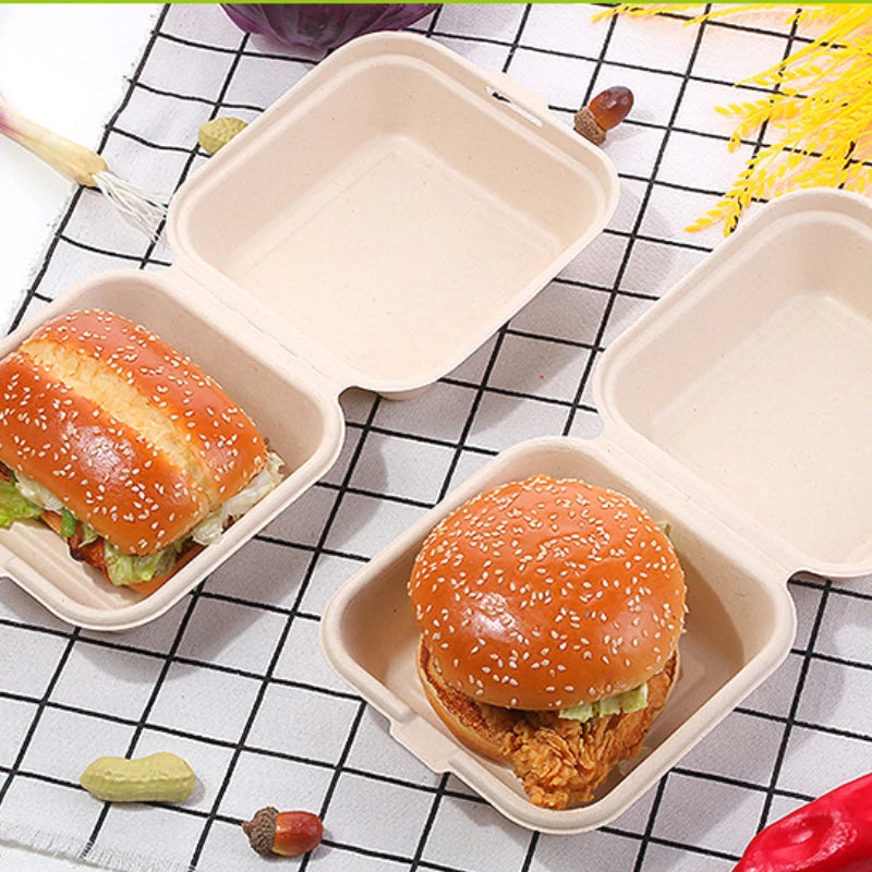 10pcs Disposable packaging box cake packaging box surprise bouquet packaging box bento packaging box hamburger packaging box