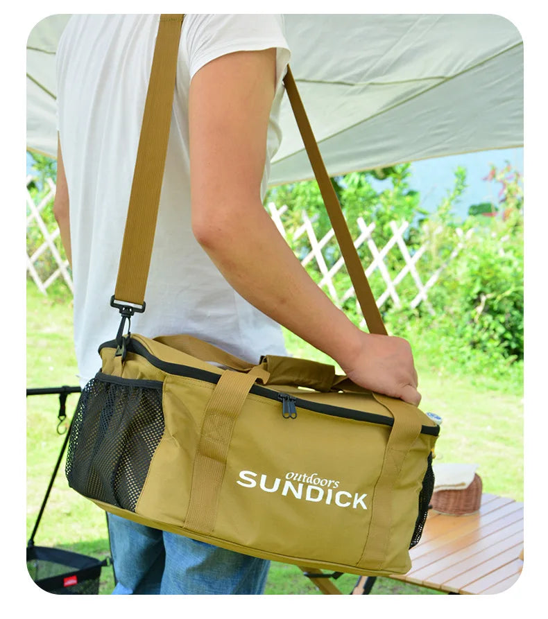 Outdoor cooking set - set of pots and gas tanks - shock-proof picnic bag - storage bag for camping utensils - ice bag - large ca