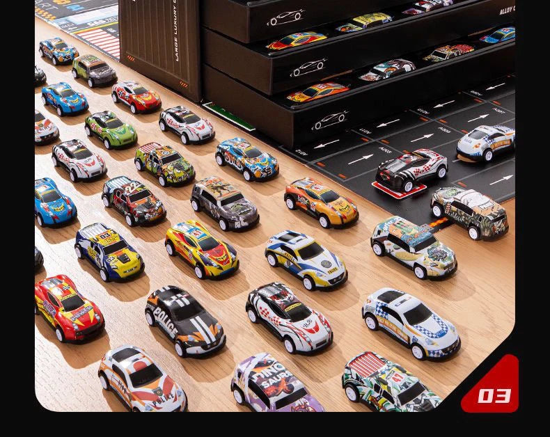 Gift box version: 48-piece alloy car set, children's toy car, tin car, racing model, classic car model, Christmas gift