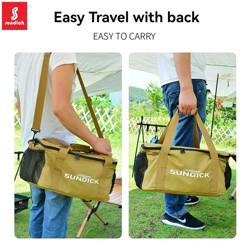 Outdoor cooking set - set of pots and gas tanks - shock-proof picnic bag - storage bag for camping utensils - ice bag - large ca