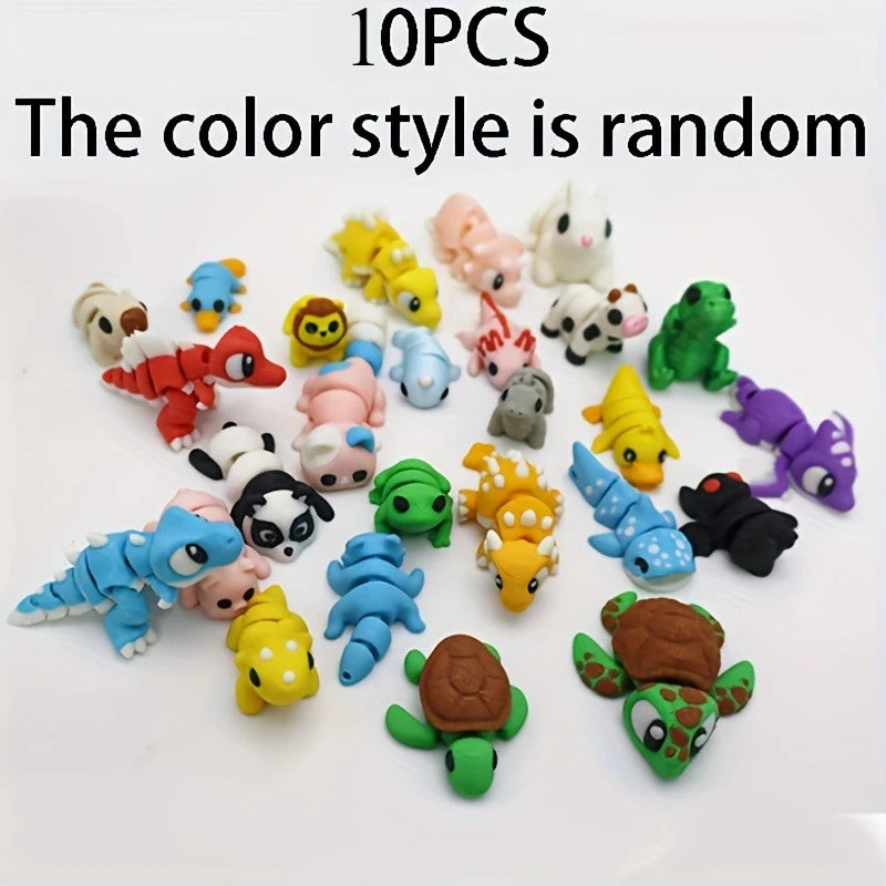 10/20 animal ornaments - colorful cartoon-style plastic decorative statues, including dogs, cats, rabbits, dinosaurs, etc.,