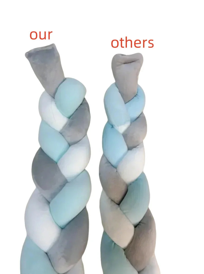 Baby Crib Protector Bed Braid Knot Cushion for Infant Kids 3 Shares Toddler Baby Bed Bumpers In The Crib Newborn 1M/2M/3M/4M